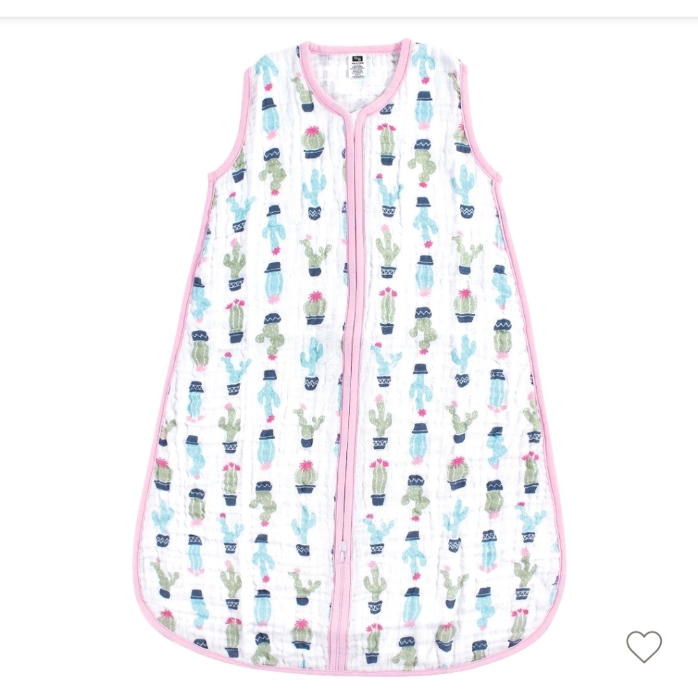 Hudson Baby Infant Girl Muslin Cotton Sleeveless Wearable Sleeping Bag